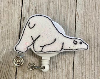 Polar Bear Feltie Badge Reel: Retractable ID Holder