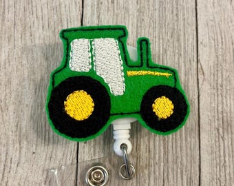 Tractor Badge Reel: Farm Equipment Feltie ID Holder
