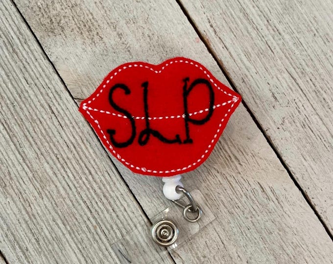 Speech, language, pathologist badge, reel, SLP ID holder, SLP feltie, badge pull