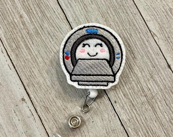 MRI machine badge reel, CAT scan ID holder, mri feltie, badge pull