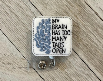 Brain Badge Reel: Felt ID Holder for Nurses, Teachers