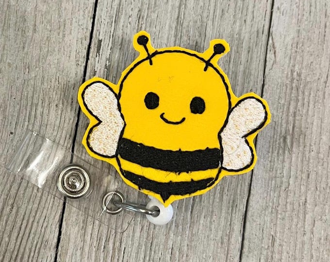 Bee Feltie Badge Reel - Insect ID Holder
