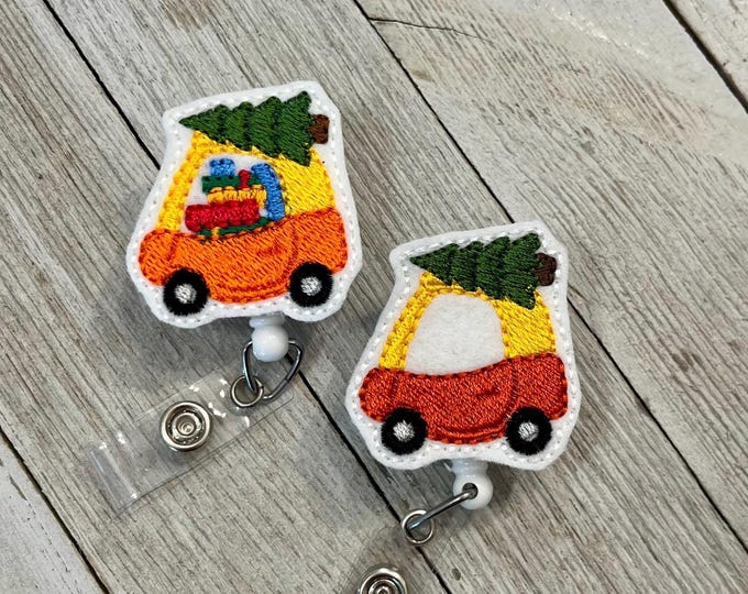 Cozy Coop with Christmas tree, badge reel, Kids cozy Coop ID holder, Cozy Coop with presents, Cozy Coop feltie, badge pull
