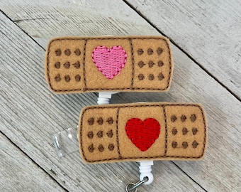 Felt Band-Aid Badge Reel: Retractable ID Holder