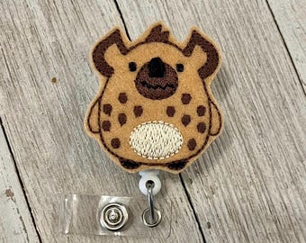 Hyena Feltie Badge Reel: Animal ID Holder