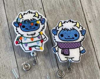 Yeti Badge Reel: Christmas Snow Monster Feltie ID Holder