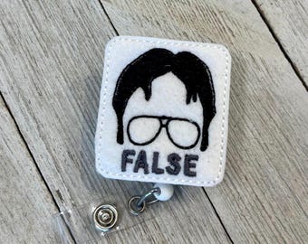 Dwight Schrute Badge Reel: The Office TV Series Feltie ID Holder