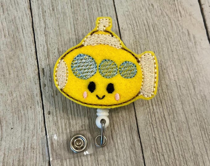 Yellow Submarine Badge Reel: Felt ID Holder