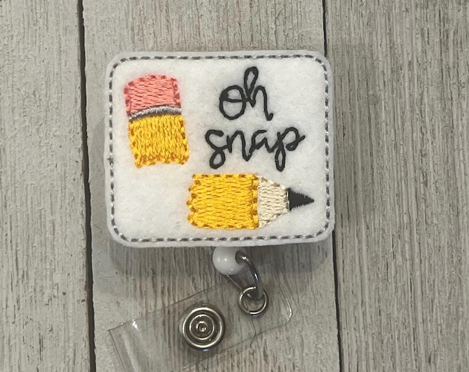 Oh, snap badge holder, retractable reel,  School badge holder, pencil badge holder