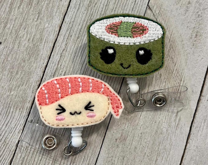 Sushi Badge Reel: Felt California Roll ID Holder