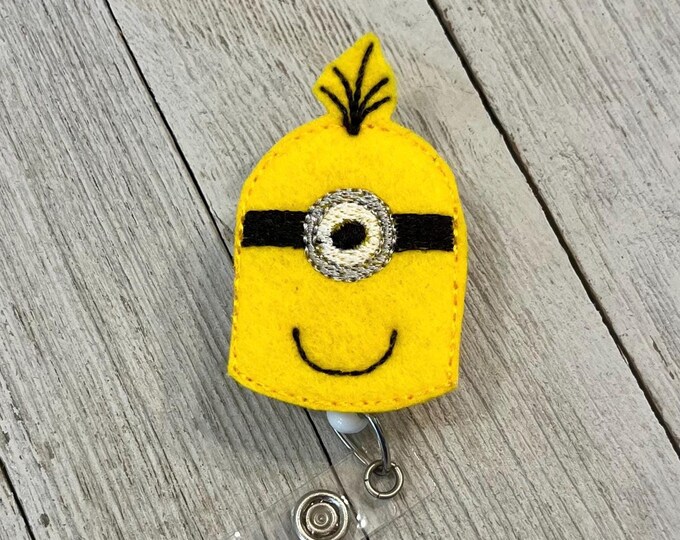 Minion Felt Badge Reel: Retractable ID Holder