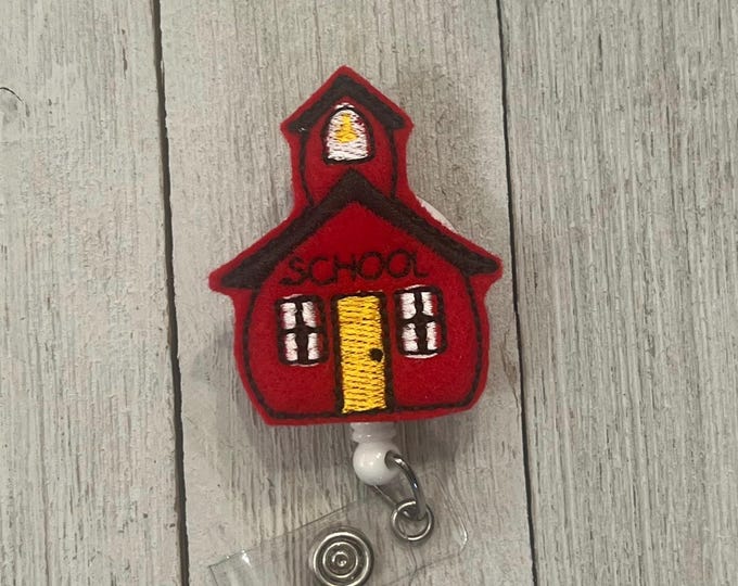 School house badge holder, retractable reel,  School badge holder