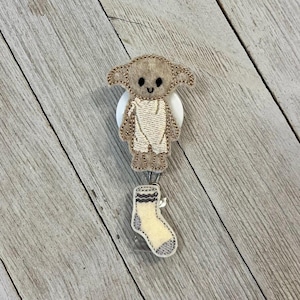 House Elf Felt Badge Reel: Retractable ID Holder