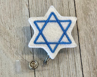 Star of David Badge Reel: Felt ID Holder