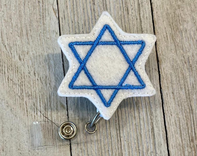 Star of David Badge Reel: Felt ID Holder