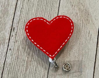 Quilted heat badge reel, heart IF holder, quotes feltie, badge pull