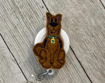 Great Dane badge holder, Scooby badge holder, dag ID, badge pull
