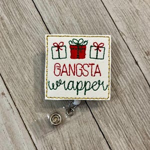 ギャングスタ・ラッパー・バッジリール：面白いホリデーフェルトIDホルダー