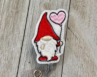 Gnome Badge Reel: Feltie ID Holder, Retractable Clip