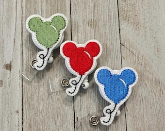 Felt Balloon Badge Holder, Retractable ID Reel