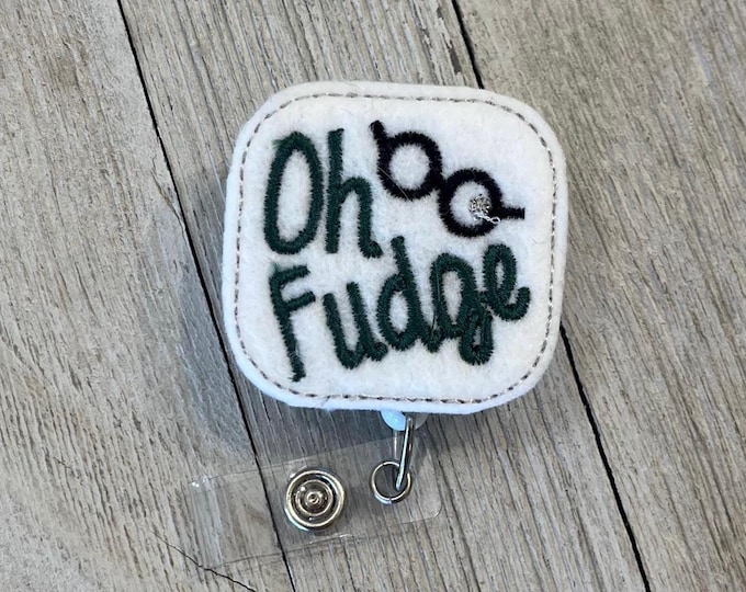Oh Fudge Feltie Badge Reel - Christmas Story ID Holder