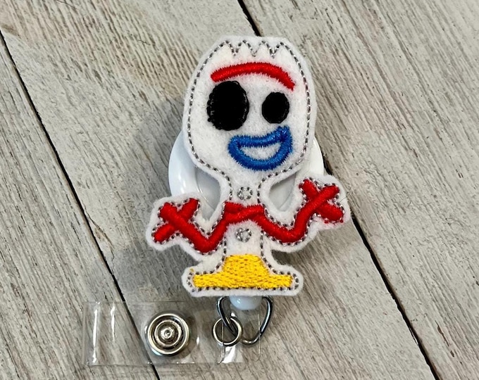 Spork Felt Badge Reel: Novelty ID Holder