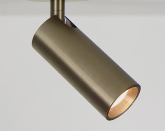 Modern Brass Ceiling Spotlight, Minimalist Flush Mount Light