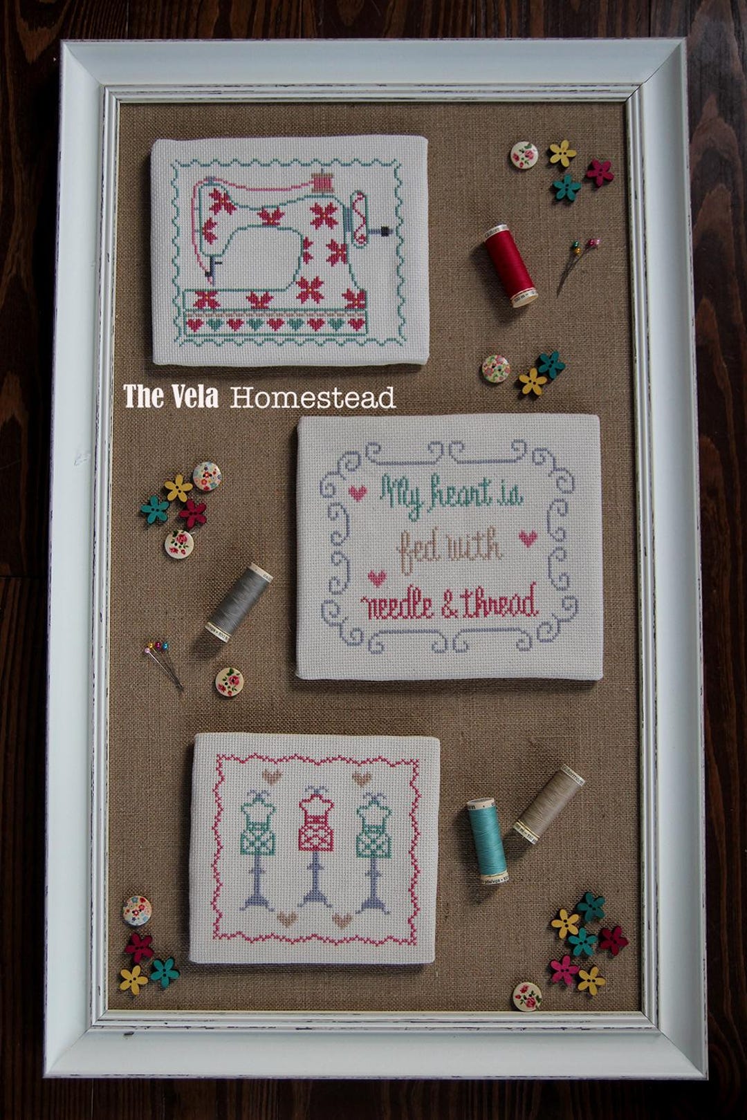 Cross Stitch Sewing Room Pattern PDF Set, Digital Patterns by the Vela ...