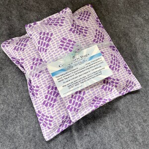 Microwaveable Corn Heating Pad Gift Set, Microwave Heat Pack, Ice Cold Pack, Hand Warmer, Microwavable Corn Sack -- Spa Gift Set - Purples