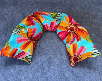 Corn Neck Heating Pad, Heated Neck Wrap, Microwave Heating Pad, Corn Bag Heating Pad for Neck Pain, Gift Her -- Neck 5x30 -- Bright Flowers