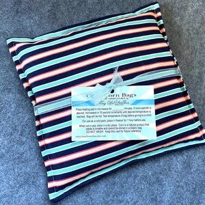 Heating Pad, Corn Bag, Microwavable Heat Pack, Hot Cold Therapy Pillow, Muscle Aches, Child Snuggler, Gift for Dad -- Small 9x9 -- Vertical
