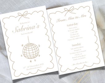 Hen Party Invitation & Itinerary | Editable Canva Template | Instant Download | Bachelorette Weekend Invite