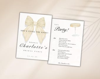 Bridal Party Invitation & Itinerary | Editable Canva Template | Instant Download | Bachelorette Weekend Invite