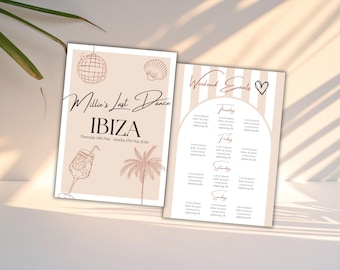 Ibiza Hen Party Invitation & Itinerary | Editable Canva Template | Instant Download | Destination Bachelorette Weekend Invite