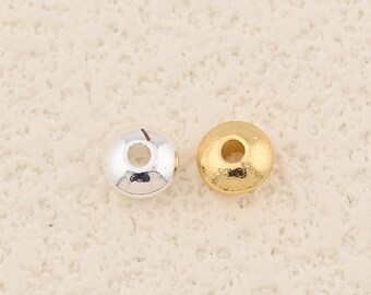 18K Gold Filled Smooth Round Beads Perfect for Crafting Necklaces Bracelets Earrings 10Pcs 5x2mm