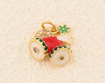 18K Gold Filled Holiday Bell Pendant Perfect for Handmade Gift Jewelry and Decorations 14x14mm