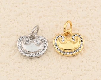 Elegant Cloud Motif Arc Pendant in 18K Gold Filled with Sparkling CZ Border for DIY Necklace Making 10x9mm