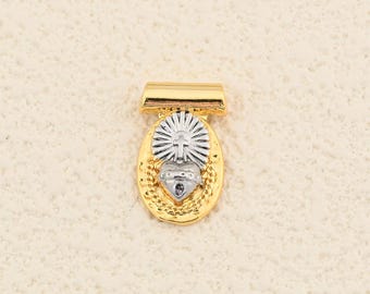 Faith Sacred Heart Charm with Religious Symbolism in 18K Gold Plated for Blessing Jewelry Pieces 9x15mm