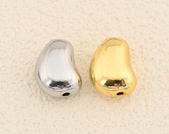 Elegant Puffy Heart Bead with High Shine Surface for Bracelet Necklace DIY Jewelry Design 10Pcs 11x15mm