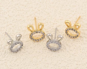 Delicate 18K Gold Filled Bunny Stud Earrings Perfect for Dainty Everyday Look or Special Occasions 10x12mm