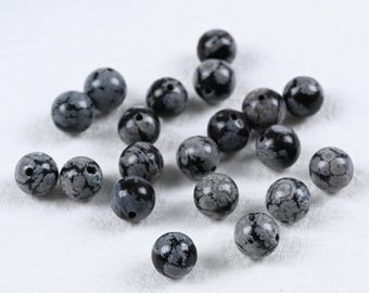 Healing Snowflake Obsidian Gemstone Beads in Round Shape for Handmade Crafts and Beading Projects