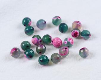 Colorful Cut Surface Gemstone Beads in Gradient Pink Green Purple for Unique DIY Bracelet Making