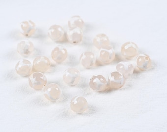 Unique Crackle Stone Beads with Milky White Finish for Elegant Jewelry Designs and Beading Crafts