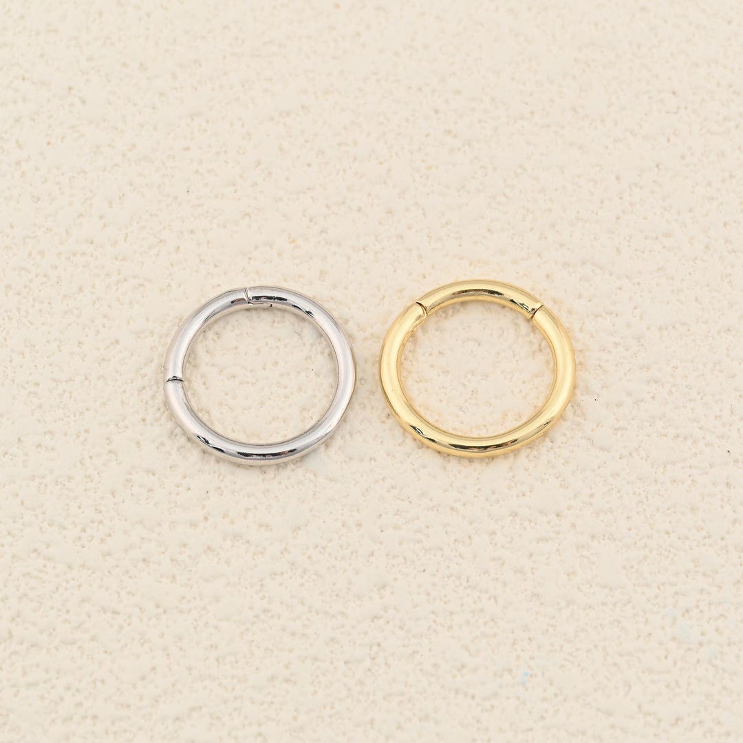 Loop Ring With Thread Simple Opening Loop Ring With Clean Profile 18K Gold Filled Metal ...