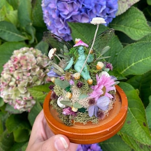 Green Fairy Cloche Jar