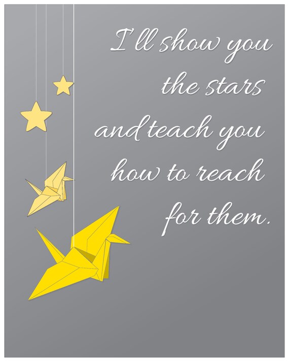 8 x 10 Grey and Yellow Paper Crane Nursery Printable Etsy