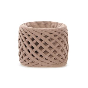Cotton Yarn in Beige, T-Shirt Yarn 7-9 mm. 100m Ribbon Yarn. Eco-Friendly Yarn for Crochet Baskets, Rugs, Bags, Macrame & DIY Crafts