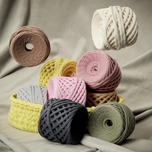 Bulky Cotton Ribbon Yarn 109 yards. Soft Thread 0.28–0.35 inches for Crochet & Knitting. Chunky Yarn for Crafters. Gift for Crocheters
