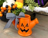 Halloween Jack O Lantern Watering Can. Halloween Tiered Tray Decor. 4 Tall