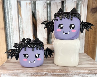 Set of 2* Bat Marshmallow Sweeties! Purple BATS Halloween Marshmallow Cuties for Tiered Tray ~2.5”